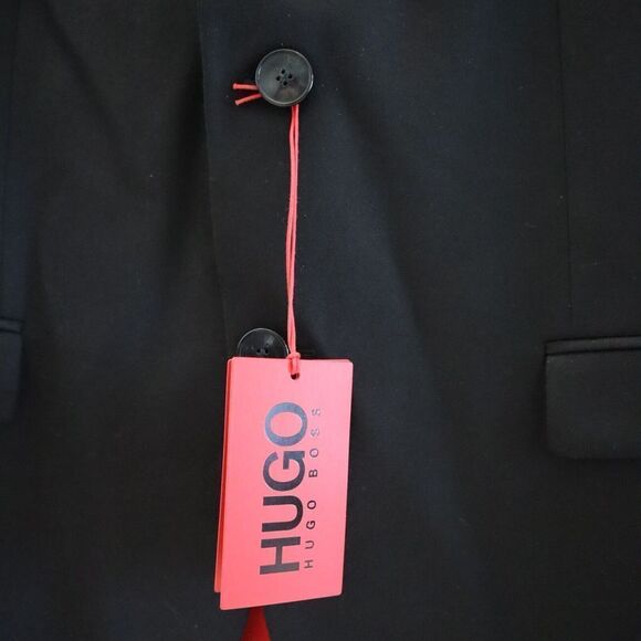 Hugo Boss Men's Sz 42R Black Notched Label Arti Slim Fit Flannel Jacket $445 - Picture 5 of 6